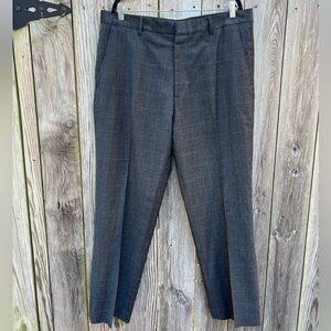 BANANA REPUBLIC Brown Plaid 100% Wool Dress Plaid Pants Men’s 38x32